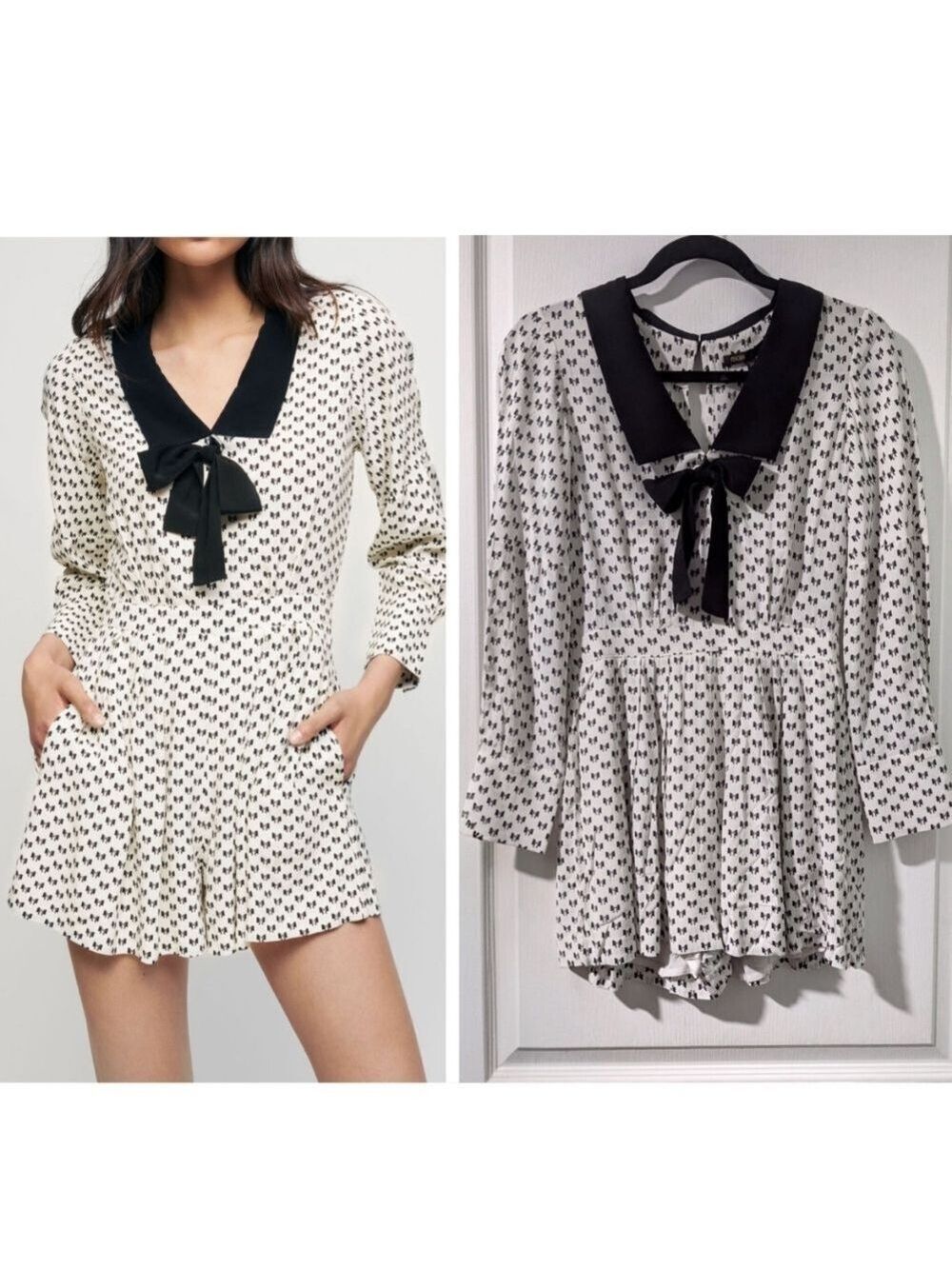 Maje | Bow Print Playsuit